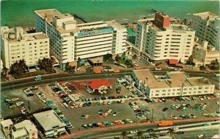 Miami Beach Florida Casablanca & Lombardy Hotel Vintage Postcard View