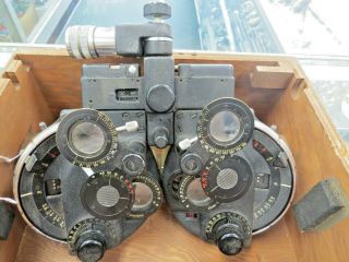 Vintage American Optical Phoroptor In Orig.  Box Model 590mc Ser K3495