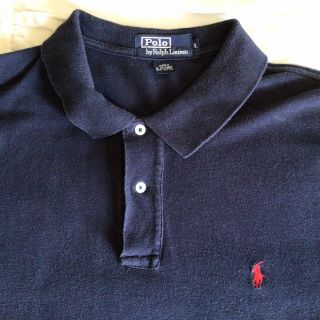 Vintage Ralph Lauren Mens L Polo Shirt Short Sleeve Dark Blue Cotton