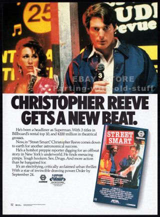 Street Smart_original 1987 Trade Print Ad Promo_christopher Reeve_kathy Baker