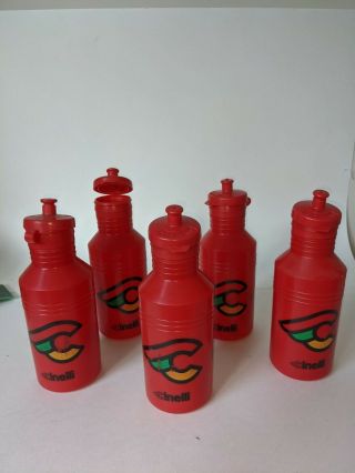 Vintage Cinelli Squeeze Red Logo Water Bottle Italian Bicycle Cycling