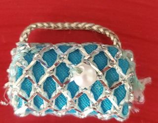 Vintage Dawn Doll Purse Turquoise/silver For Outfit Accessory