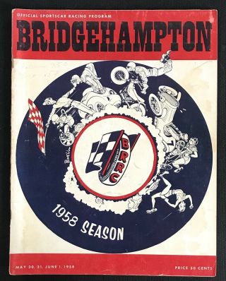 Vintage 1958 Bridgehampton Official Sportscar Racing Program Motor Racing