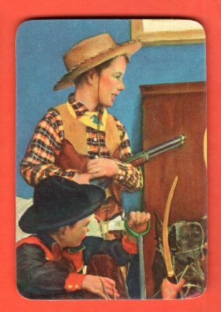 Single Swap Playing Card Blank Back Litho Cute Cowboy Boys Gun Vintage Old
