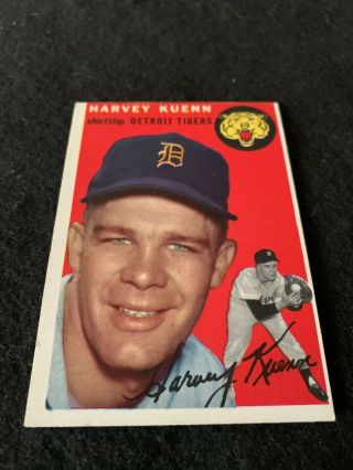 1954 Topps 25 Harvey Kuenn Detroit Tigers Vintage Baseball Card Mlb.