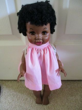1969 Vintage Rare African American Doll,  By Jolly Toys,  Approx.  14 1/2 " Tall.
