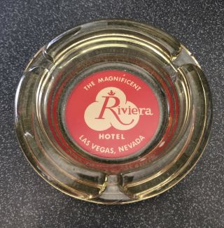Vintage Glass Ashtray - Riviera Hotel,  Las Vegas,  Nv