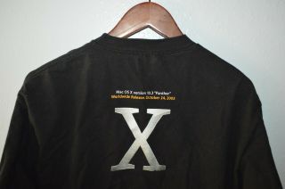 Vintage Apple Computers Mac Os X Leopard T - Shirt Hanes Beefy - T Large Black 2003