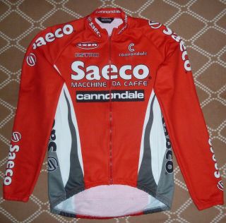 Shirt Jacket Saeco Cannondale Cycling Team 1999 - 00,  L Jersey Long Sleeve Vintage
