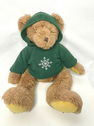 Vintage Russ Ritz Camera Center Teddy Bear Plush Green Snowflake Shirt 18 "