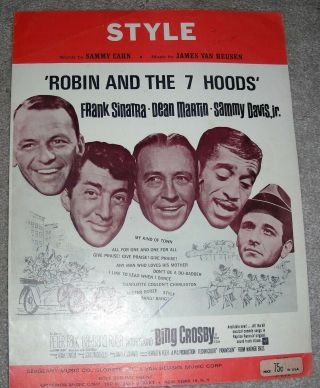 1964 Style Vintage Sheet Music Robin And The 7 Hoods Sinatra,  Martin By Cahn