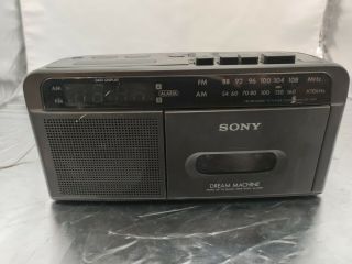 Sony Dream Machine Tape Cassette Am/fm Dual Alarm Clock Radio Icf - C610 -