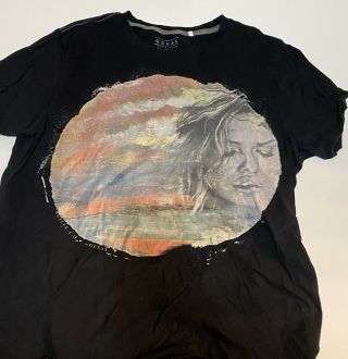 Guess Los Angelas T - Shirt Women With Her Hair In The Wind Vintage Style Xl Men