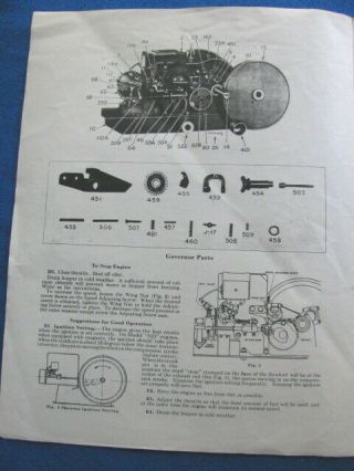 Vintage 1930 FULLER & JOHNSON STATIONARY ENGINE INST.  & PARTS LIST 2