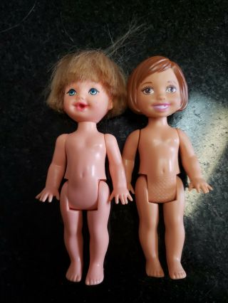 2 Vintage Mattel Barbie Kelly Doll & 1994 Tommy Boy Doll Waving Hand Back Lever