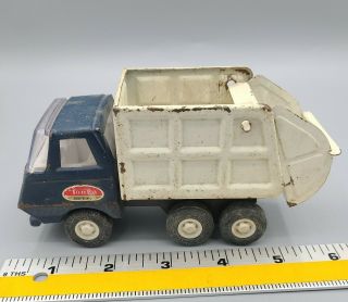 Vintage Tonka Small Metal Dump Truck Toy Blue And White.  Rare Blue Cab Version