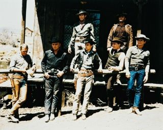 The Magnificent Seven 8x10 Color Photo Poster Yul Brynner Steve Mcqueen & Stars