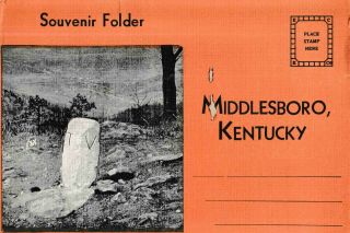 Vintage Postcard Souvenir Folder Of Middlesboro Kentucky C 1930s