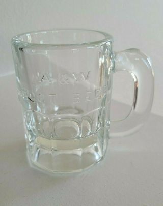 Vintage Clear Glass A&w Root Beer Mini Mug 3.  25 " H