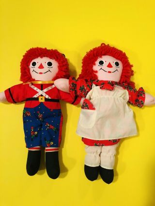 Vintage Christmas 1997 Raggedy Ann & Andy Playskool Rag Doll Set