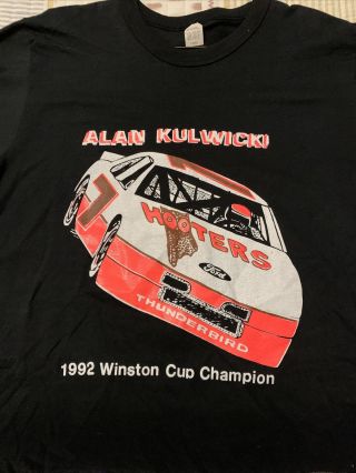 Vintage Nascar Tshirt Alan Kulwicki 1992 Winston Cup Hooters Single Stitch Large