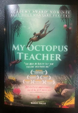" My Octopus Teacher " 2020 Documentary Fyc Pressbook Illustrated Coloring Book Nm