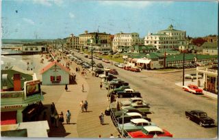 Boardwalk And Beach Front Hotels Cape May Nj C1958 Vintage Postcard B53