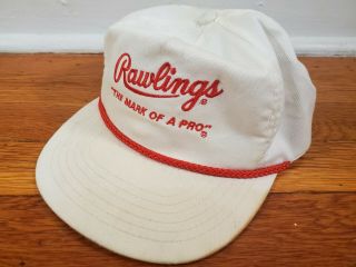 Vintage Rawlings " The Mark Of A Pro " Rope Snapback Adult Adjustable Baseball Hat