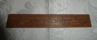 Vintage 6 - Inch Wooden Ruler – Borough Hall Academy School,  Ny - 1950