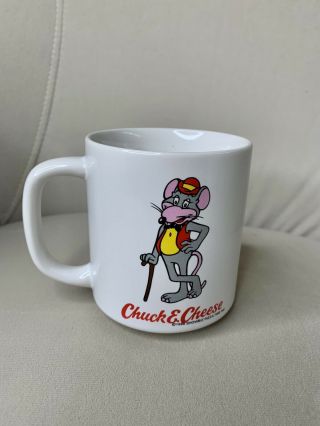 Vintage 1986 Showbiz Pizza Chuck E Cheese Coffee Mug Souvenir Espresso Mug