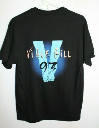 Vintage Vince Gill T - Shirt 1993 Tour Country Music Size Large ' 93 - Black Blue 2