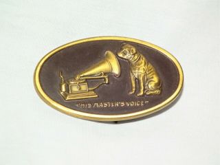 Rare Vintage Victor Phonograph Gramophone Victrola Nipper 78 Rpm Pin Back Clasp