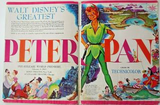 Peter Pan - Walt Disney - 2 - Page Gorgeous Trade Ad - 1953