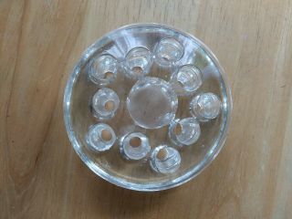 Vintage Flower Frog Clear Glass - 11 Holes