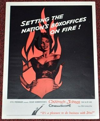 Carmen Jones 1954 9x12 Trade Ad Sexy Dorothy Dandridge Musical
