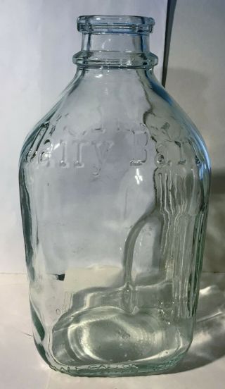 Vintage Dairy Barn Glass 1/2 Gallon Milk Deposit Bottle