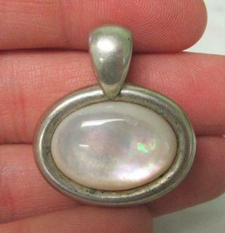Vintage Sterling Silver Mother Of Pearl Pendant 8grams 11 - B2540