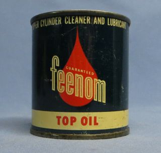 Rare Vintage Feenom Top Oil Lubricant Upper Cylinder Cleaner Can Full Nos