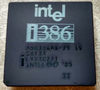 Intel I386 A80386dx - 25 Sx133 Cpu Processor Vintage Rare Gold