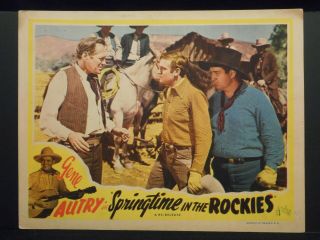 Gene Autry Springtime In The Rockies 1937 R40s Lobby Card Fine Smiley Burnette