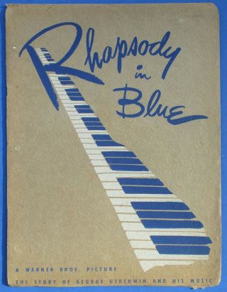 1945 ‘rhapsody In Blue’ Movie Promo Book & Letter Gershwin Warner Brothers