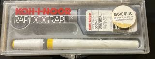 Vtg Koh - I - Noor Rapidograph Technical (drafting) Pen,  No.  00.  With Papers And Box