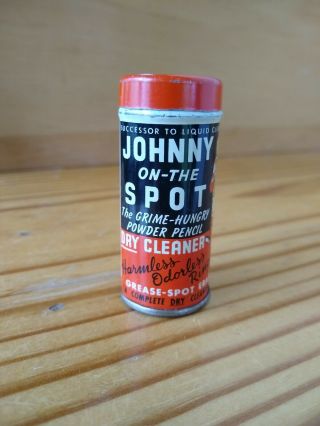 Vintage Johnny On The Spot Dry Cleaner Pencil Can 2.  5 Inches
