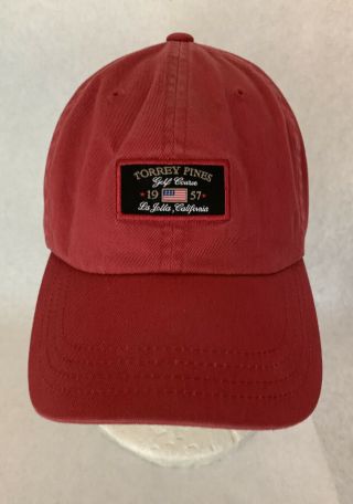 Famous Torrey Pines 1957 Usga Pga Open Golf Course Vintage Hat Cap Red