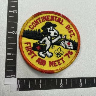 Vtg 1976 Continental District First Aid Meet Boy Scouts Snoopy I Think Patch 13t