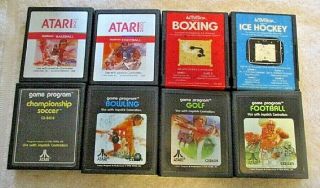 Vintage Video Game Carts Atari 2600 (8) All Sports / Not