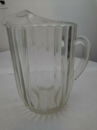 Vintage Heavy Clear Glass Pitcher With Lip - Lemonade,  Iced Tea,  Water,  Beer