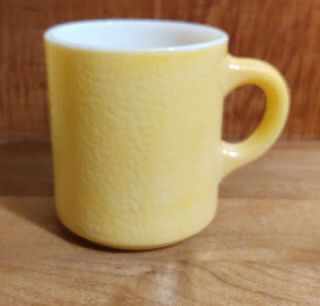 Vintage Hazel Atlas Yellow Textured Milk Glass Coffee Mug Cup