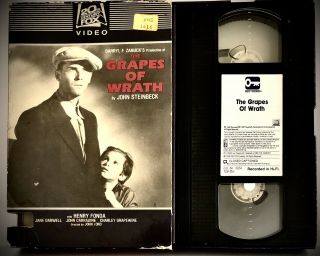The Grapes Of Wrath Vintage Vhs Movie 1982 Fox Big Box Vg