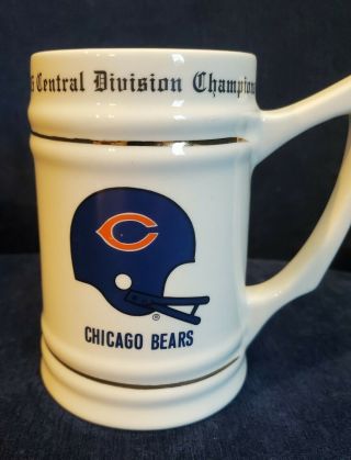 1985 Chicago Bears Central Division Champions Nfl Beer Stein Tankard Mug Vintage
